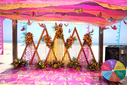Backdrop and Ceiling — Mehendi decor — St. Regis